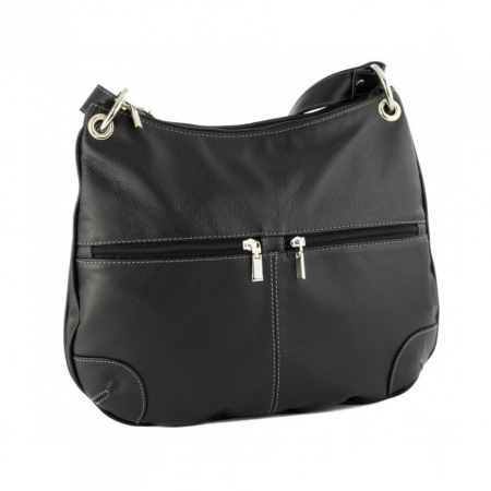 Genti de zi - Geanta de dama din piele naturala moale, model 217, Negru