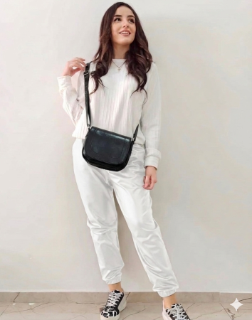 Geanta de dama din piele naturala, model 180, Negru