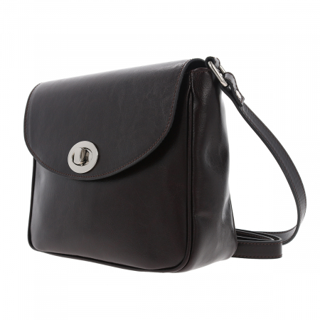 Geanta de dama din piele naturala, model 255, Maro inchis [5]