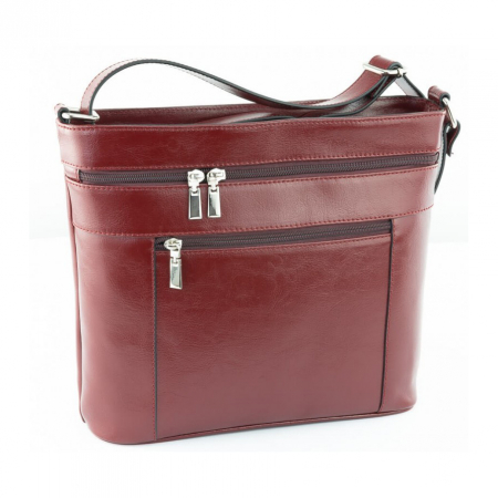 Genti de zi - Geanta de dama din piele naturala, model 262, Bordo