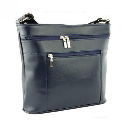 Dama - Geanta de dama din piele naturala, model 262, Bleumarin