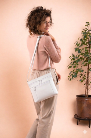 Geanta de dama din piele naturala, model 262, Alb [1]