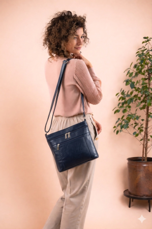 Geanta de dama din piele naturala, model 262, Bleumarin [1]