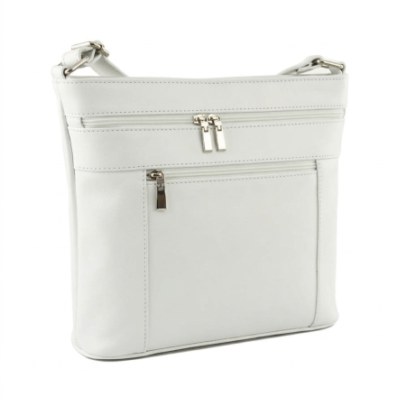 Dama - Geanta de dama din piele naturala, model 262, Alb