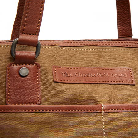 Geanta de dama din piele naturala si textil, The Chesterfield Brand, Maleny, Verde olive [1]