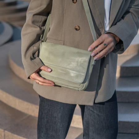 Genti de zi - Geanta de dama din piele naturala, The Chesterfield Brand, Ann, Verde ou de rata