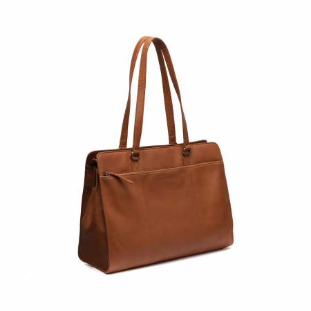 Geanta shopper mare, din piele naturala, The Chesterfield Brand, Fidenza, Maro coniac