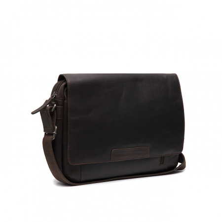 Genti de zi - Geanta de umar cu compartiment laptop 14 inch, piele naturala, The Chesterfield Brand, Gili, Maro Inchis