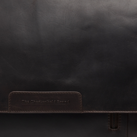 Geanta de umar cu compartiment laptop 14 inch, piele naturala, The Chesterfield Brand, Gili, Maro Inchis [2]