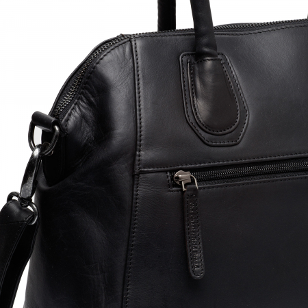 Geanta de dama din piele naturala, The Chesterfield Brand, Marsala, Negru [4]