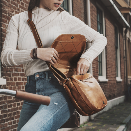 Genti de zi - Geanta de dama din piele naturala, The Chesterfield Brand, Millie, Maro coniac