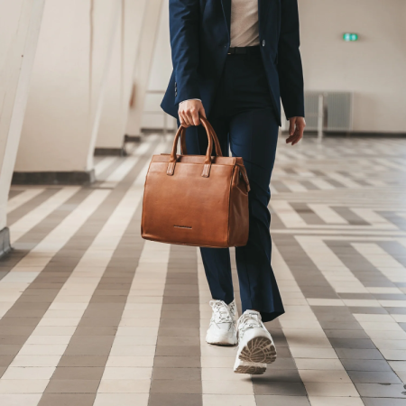 Genti laptop - Geanta de dama din piele naturala, The Chesterfield Brand, Rivera, Maro coniac