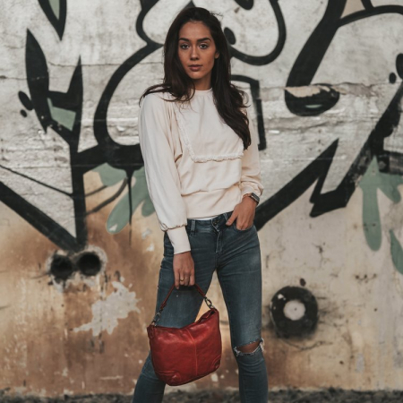Genti de zi - Geanta de dama piele naturala, The Chesterfield Brand, Lisa, Visiniu
