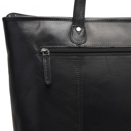 Geanta de dama, shopper, The Chesterfield Brand, din piele naturala, de mana si umar, Ferrera, Negru [4]