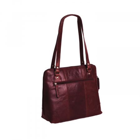 Geanta de dama, The Chesterfield Brand, piele naturala de umar Elly, Visiniu [5]