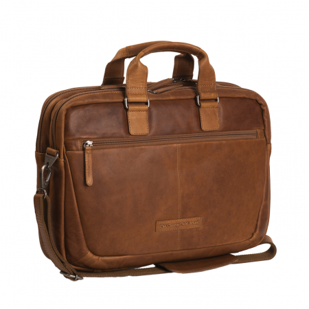 Geanta de laptop din piele naturala, The Chesterfield Brand, Seth 15 inch, Maro coniac [1]