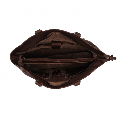 Geanta de laptop din piele naturala, The Chesterfield Brand, Berlin 15.4 inch, Maro inchis [2]