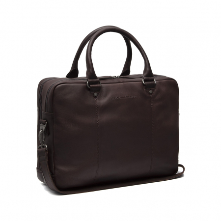 Genti laptop - Geanta de laptop din piele naturala, The Chesterfield Brand, Boston, Maro Inchis