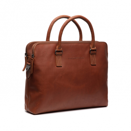 Geanta de laptop din piele naturala, The Chesterfield Brand, Cameron 15 inch, Maro coniac [2]