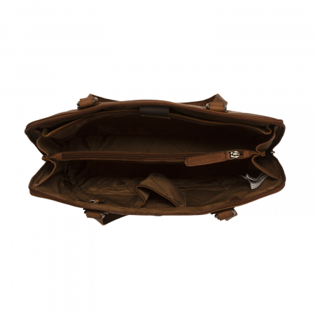 Geanta de laptop din piele naturala, The Chesterfield Brand, Flint 13 inch, Maro coniac [3]