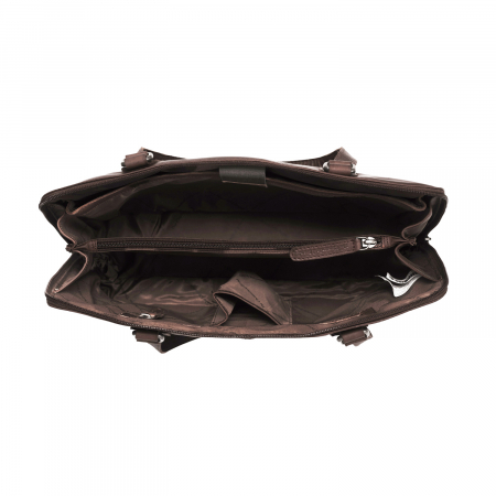 Geanta de laptop din piele naturala, The Chesterfield Brand, Flint 13 inch, Maro inchis [2]