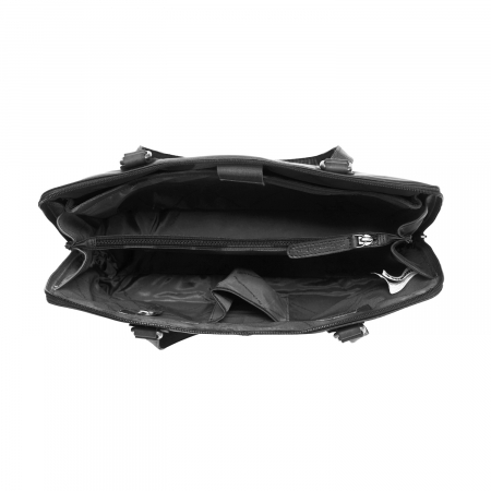 Geanta de laptop din piele naturala, The Chesterfield Brand, Flint 13 inch, Negru [2]