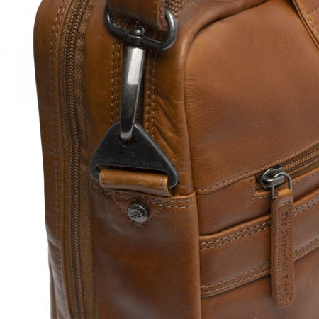 Geanta de laptop din piele naturala, The Chesterfield Brand, Frazer 15 inch, Maro coniac [5]
