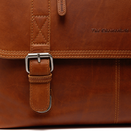 Geanta de laptop din piele naturala, The Chesterfield Brand, Imperia 14 inch, Maro coniac [6]