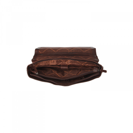 Geanta de laptop din piele naturala, The Chesterfield Brand, Imperia 14 inch, Maro inchis [3]