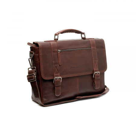 Genti laptop - Geanta de laptop din piele naturala, The Chesterfield Brand, Imperia 14 inch, Maro inchis