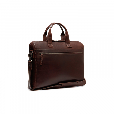 Genti laptop - Geanta de laptop din piele naturala, The Chesterfield Brand, Levanto 14 inch, Maro inchis