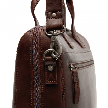 Geanta de laptop din piele naturala, The Chesterfield Brand, Levanto 14 inch, Maro inchis [2]