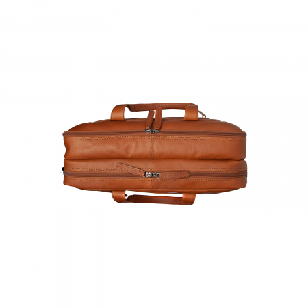 Geanta de laptop din piele naturala, The Chesterfield Brand, Ryan 17 inch, Maro coniac [3]