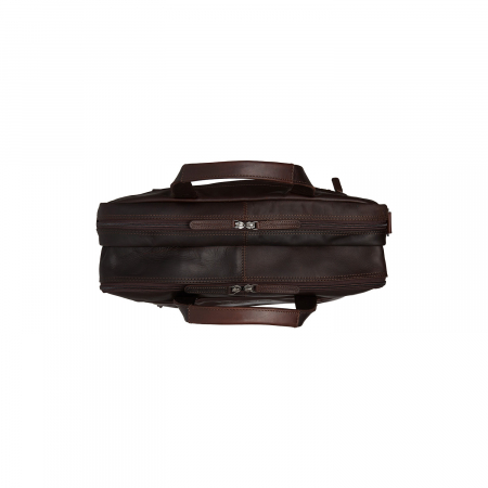 Geanta de laptop din piele naturala, The Chesterfield Brand, Ryan 17 inch, Maro inchis [4]