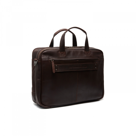 Geanta de laptop din piele naturala, The Chesterfield Brand, Ryan 17 inch, Maro inchis [6]