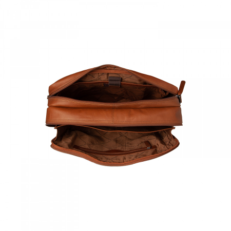 Geanta de laptop din piele naturala, The Chesterfield Brand, Ryan 17 inch, Maro coniac [4]