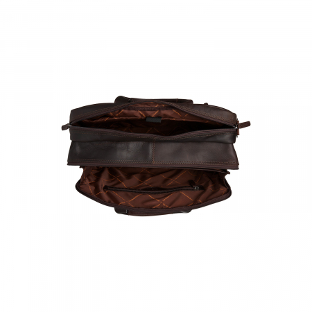 Geanta de laptop din piele naturala, The Chesterfield Brand, Ryan 17 inch, Maro inchis [2]