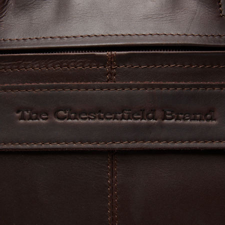 Geanta de laptop din piele naturala, The Chesterfield Brand, Ryan 17 inch, Maro inchis [3]