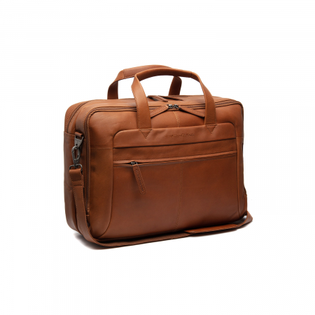 Geanta de laptop din piele naturala, The Chesterfield Brand, Ryan 17 inch, Maro coniac [2]
