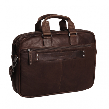 Geanta de laptop din piele naturala, The Chesterfield Brand, Seth 15 inch, Maro inchis [5]
