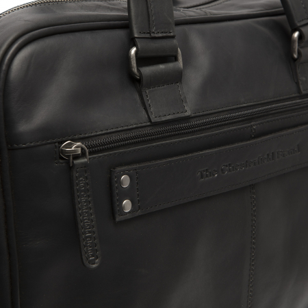 Geanta pentru laptop de 15 inch, din piele naturala, The Chesterfield Brand, Singapore, Negru [4]