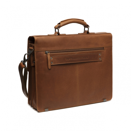 Geanta de laptop din piele naturala, The Chesterfield Brand, Springfield 15 inch, Maro coniac [1]