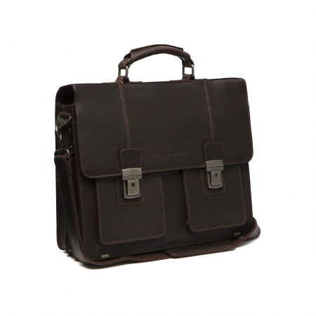 Genti laptop - Geanta de laptop din piele naturala, The Chesterfield Brand, Springfield 15 inch, Maro inchis