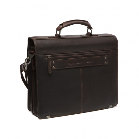 Geanta de laptop din piele naturala, The Chesterfield Brand, Springfield 15 inch, Maro inchis [1]