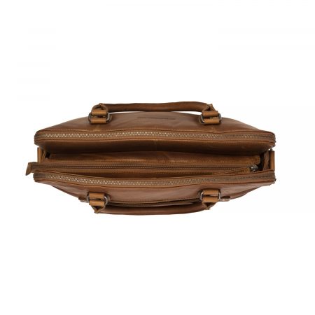 Geanta de laptop din piele naturala, The Chesterfield Brand, Stephanie, 15.4 inch, Maro coniac [3]