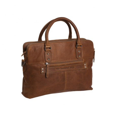 Geanta de laptop din piele naturala, The Chesterfield Brand, Stephanie, 15.4 inch, Maro coniac [5]