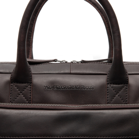 Geanta de laptop din piele naturala, The Chesterfield Brand, Tacama 16 inch, Maro inchis [4]