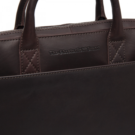 Geanta de laptop din piele naturala, The Chesterfield Brand, Tilbury,14 inch, Maro inchis [4]