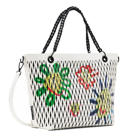 Genti de zi - Geanta de mana si umar, Desigual BAG ARTY PEPO LIBIA, Alb / multicolor