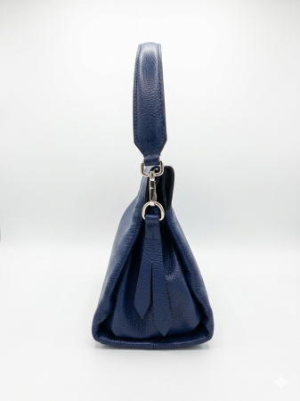 Geanta de mana si umar Massimo Castelli, piele naturala, Bleumarin [1]